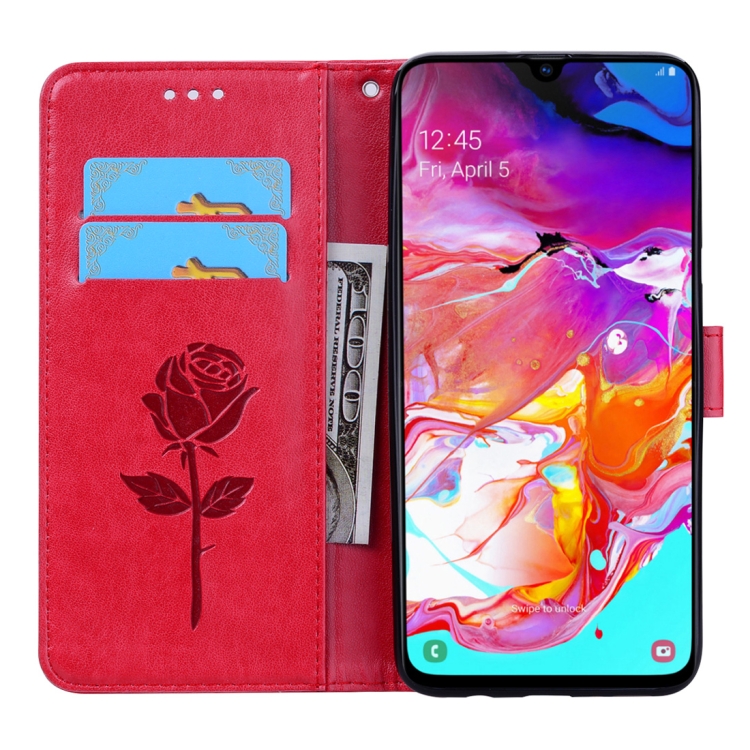 Knižkové puzdro pre Samsung Galaxy A70 - ROSE červené