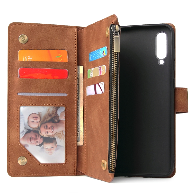 Knižkové puzdro pre Samsung Galaxy A70 - WALLET hnedé