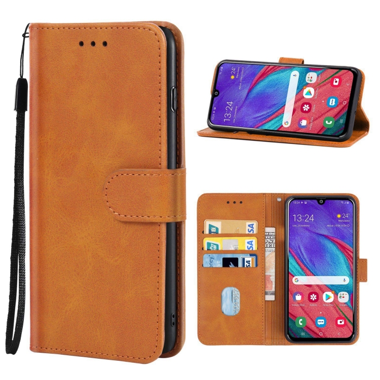 SKLO + PUZDRO 2v1 pre Samsung Galaxy A40 - Knižkové puzdro SOLID hnedé