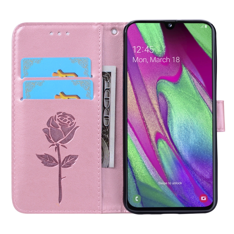 SKLO + PUZDRO 2v1 pre Samsung Galaxy A40 - Knižkové puzdro ROSE ružové