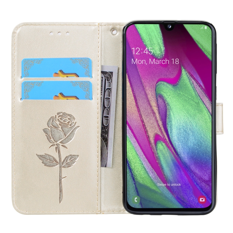 Knižkové puzdro pre Samsung Galaxy A40 - ROSE zlaté