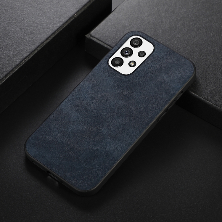 SKLO + PUZDRO 2v1 pre Samsung Galaxy A53 5G - Tvrdené COWHIDE modré