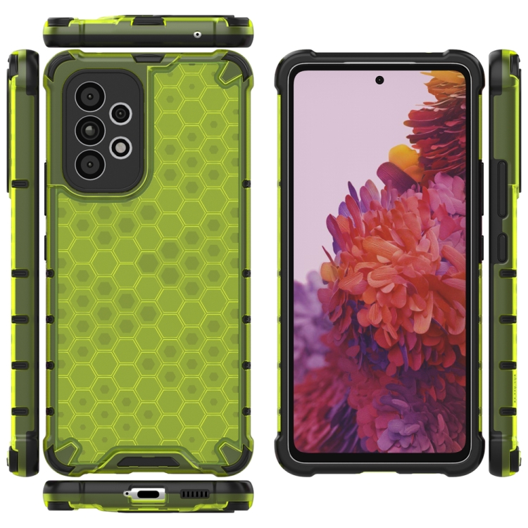 Tvrdený kryt pre Samsung Galaxy A53 5G - HONEYCOMB zelený