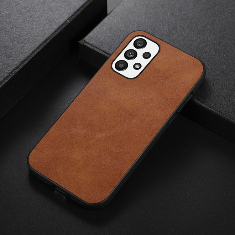 Tvrdený kryt pre Samsung Galaxy A53 5G - COWHIDE hnedý