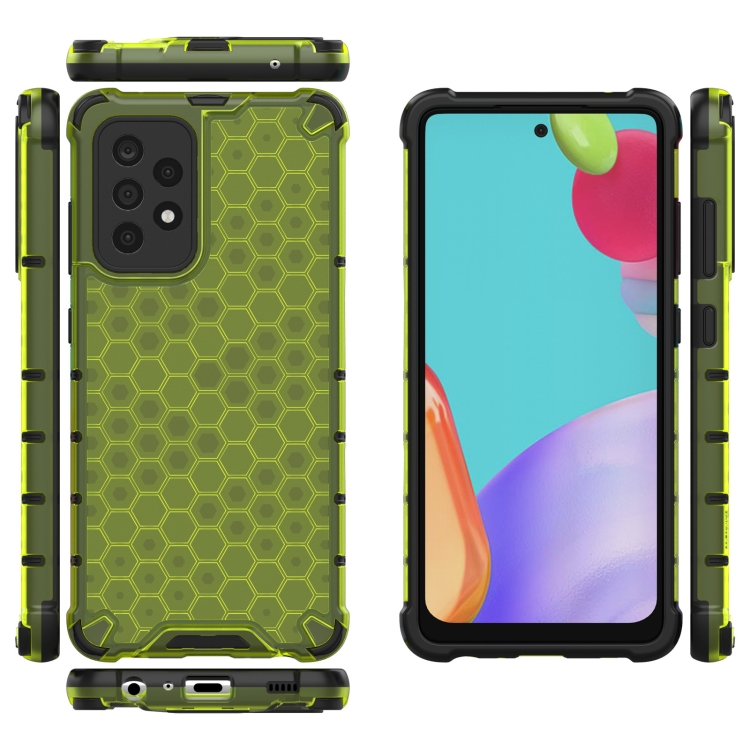 Tvrdený kryt pre Samsung Galaxy A52 / A52 5G / A52s - HONEYCOMB zelený