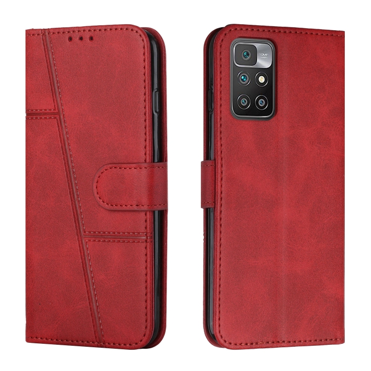 SKLO + PUZDRO 2v1 pre Xiaomi Redmi 10 / Redmi 10 2022 - Knižkové CALF červené