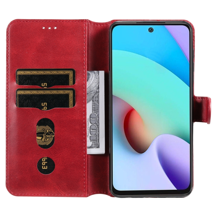 SKLO + PUZDRO 2v1 pre Xiaomi Redmi 10 / Redmi 10 2022 - Knižkové SOLID červené