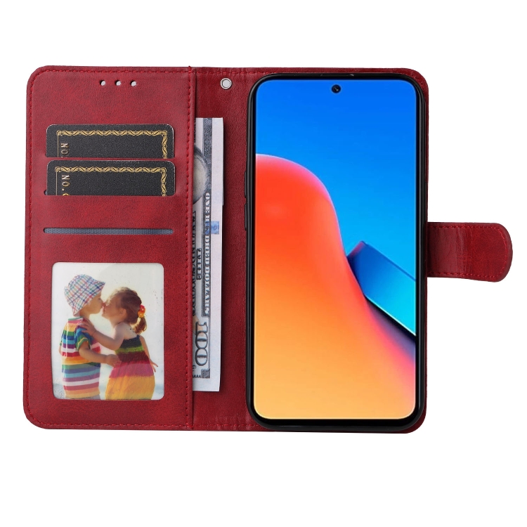 SKLO + PUZDRO 2v1 pre Xiaomi Redmi 12 - Knižkové puzdro SOLID červené