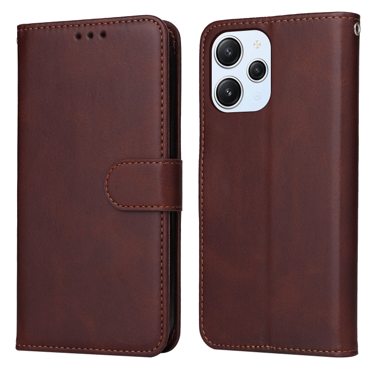 SKLO + PUZDRO 2v1 pre Xiaomi Redmi 12 - Knižkové puzdro SOLID hnedé