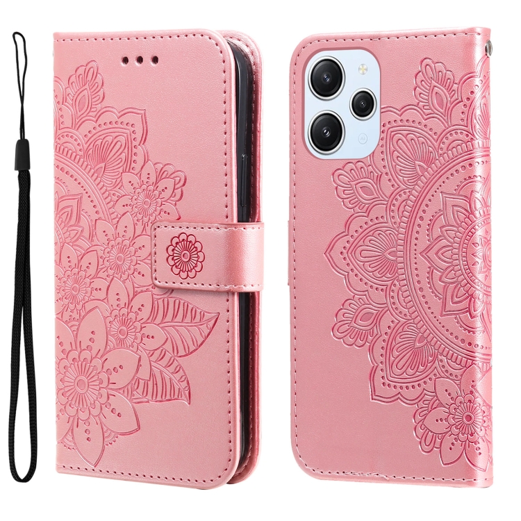 SKLO + PUZDRO 2v1 pre Xiaomi Redmi 12 - Knižkové puzdro FLOWERS ružové