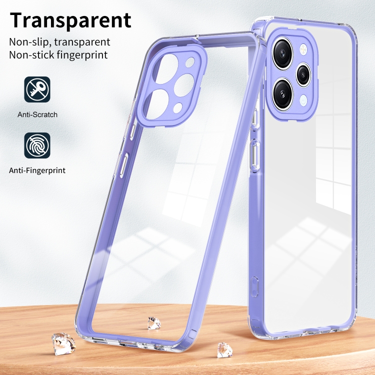 SKLO + PUZDRO 2v1 pre Xiaomi Redmi 12 - Tvrdené FRAME fialové