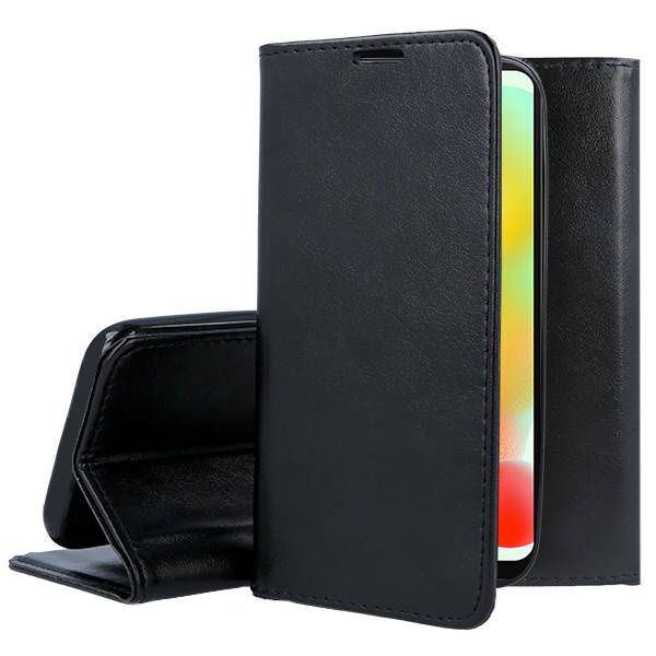 SKLO + PUZDRO 2v1 pre Xiaomi Redmi 13C - Knižkové puzdro MAGNETIC čierne
