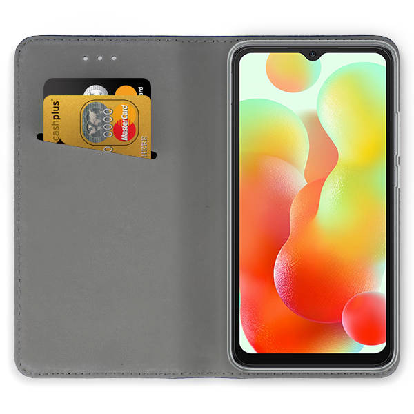 SKLO + PUZDRO 2v1 pre Xiaomi Redmi 13C - Knižkové puzdro MAGNETIC modré