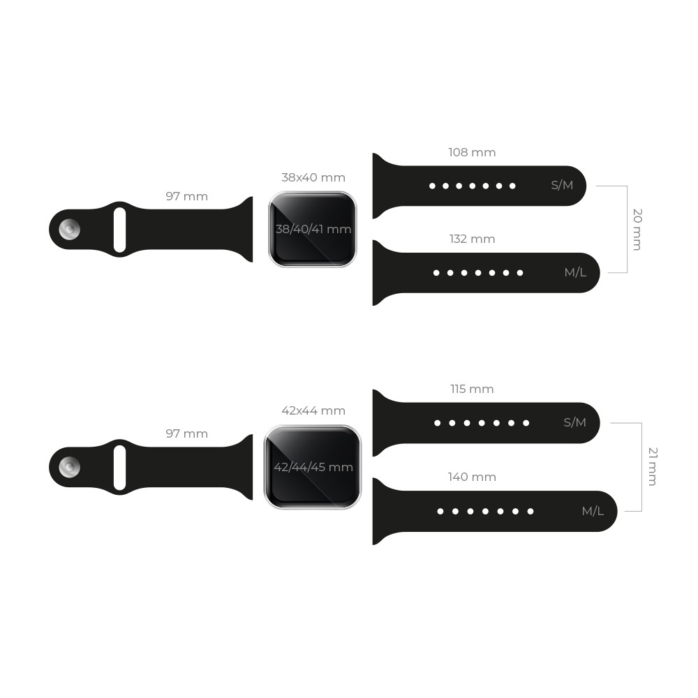 Remienok na Apple Watch (42mm / 44mm / 45mm) – čierný