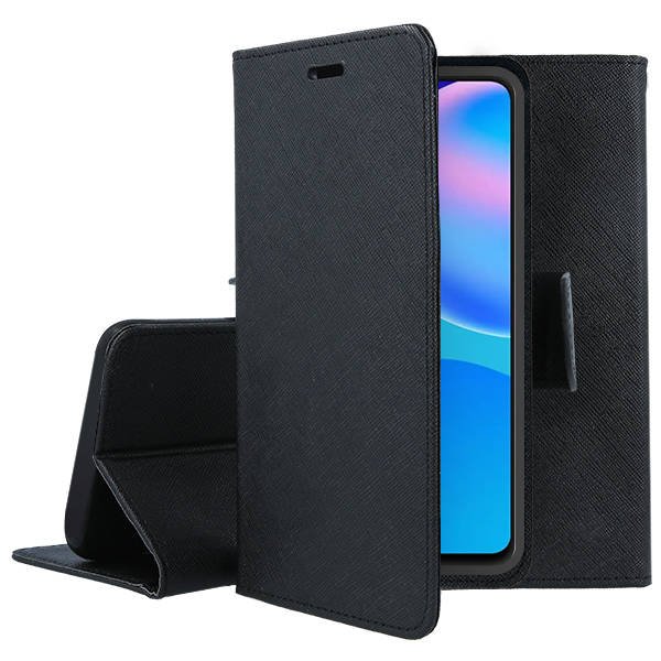 SKLO + PUZDRO 2v1 pre Honor 90 Lite 5G - Knižkové FANCY čierne