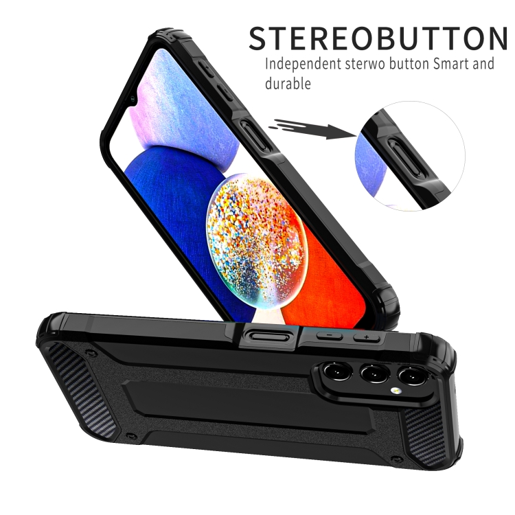 SKLO + PUZDRO 2v1 pre Samsung Galaxy A05s - Tvrdené HYBRID ARMOR čierne
