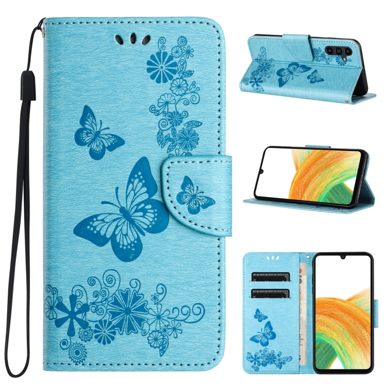 Knižkové puzdro pre Samsung Galaxy S24 5G - BUTTERFLY modré