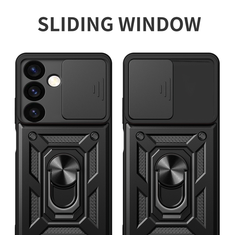 Tvrdený zadný kryt pre Samsung Galaxy S24 5G - RING ARMOR SLIDE zlatý