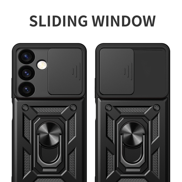 Zadný kryt pre Samsung Galaxy S24 Plus 5G - Tvrdený RING ARMOR SLIDE modrý