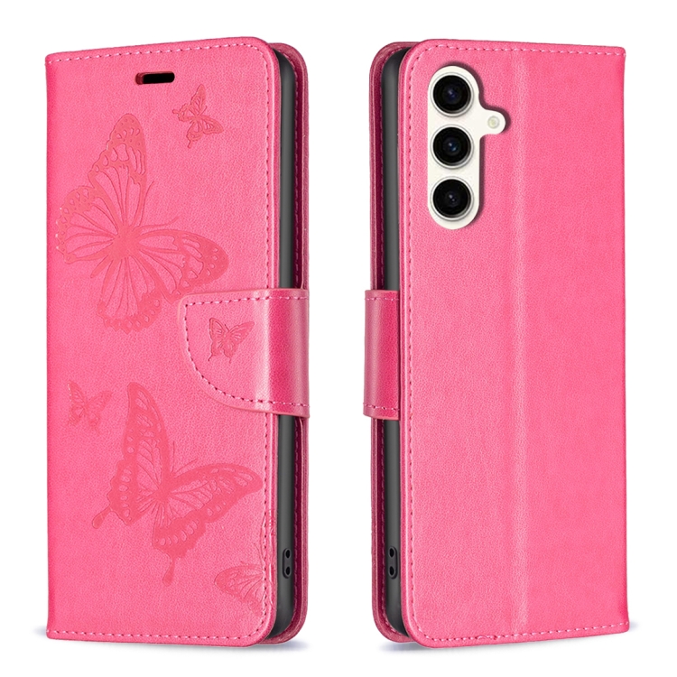 SKLO + PUZDRO 2v1 pre Samsung Galaxy S23 FE - Knižkové puzdro BUTTERFLY ružové