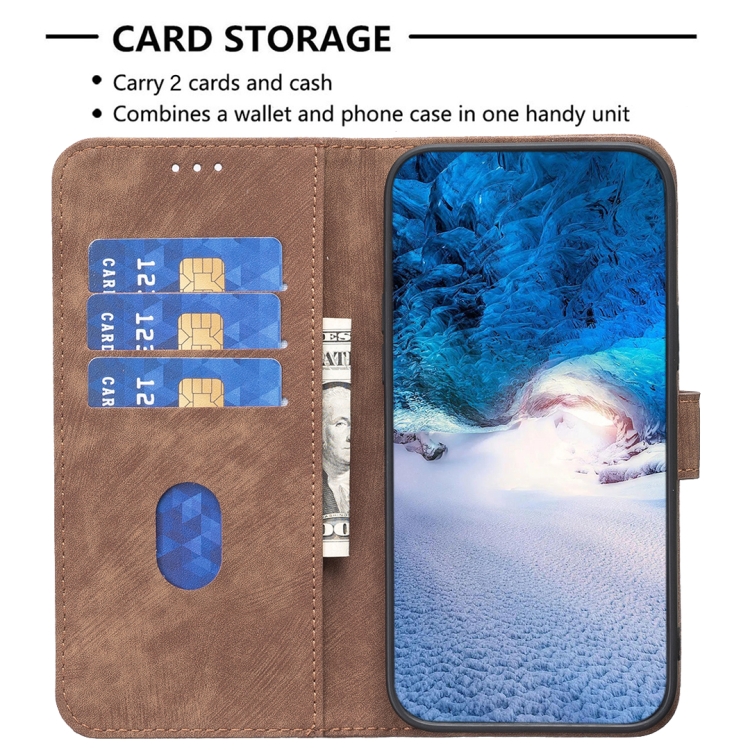 SKLO + PUZDRO 2v1 pre Xiaomi Redmi 13C - Knižkové puzdro PLAID hnedé