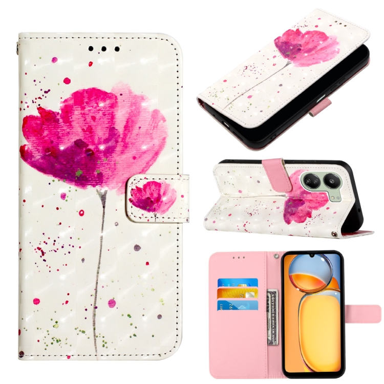 SKLO + PUZDRO 2v1 pre Xiaomi Redmi 13C - Knižkové puzdro INK FLOWER