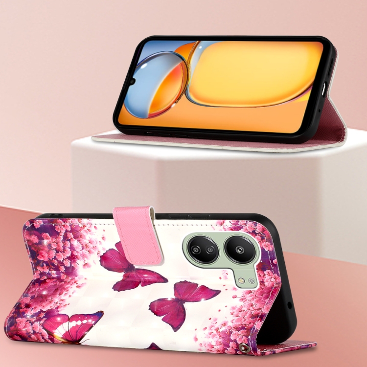 SKLO + PUZDRO 2v1 pre Xiaomi Redmi 13C - Knižkové puzdro INK BUTTERFLY