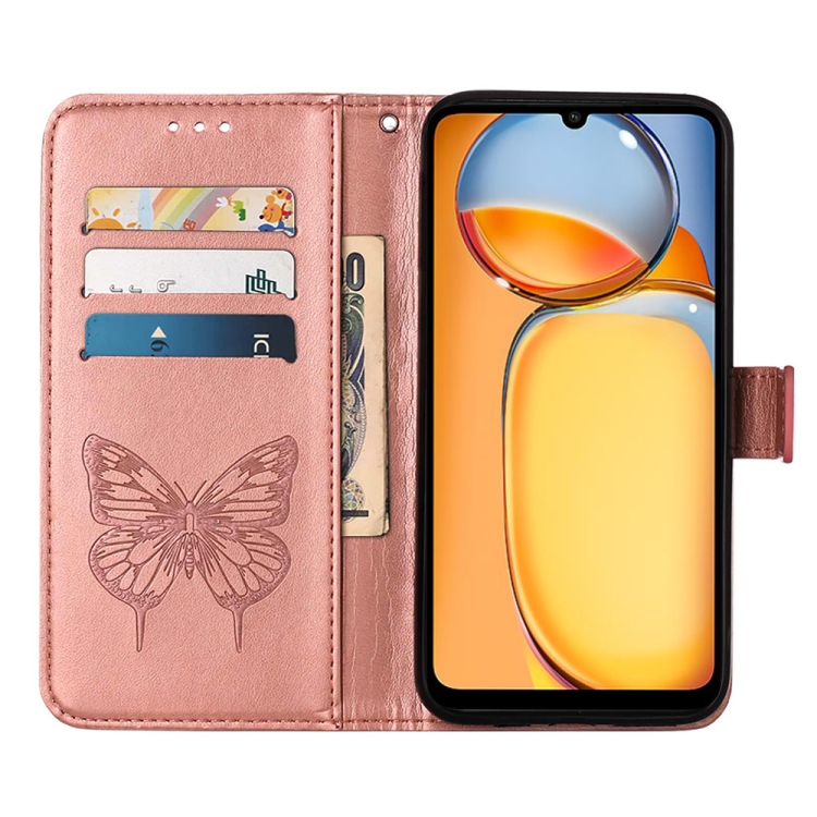 Knižkové puzdro pre Xiaomi Redmi 13C - BUTTERFLY ružové