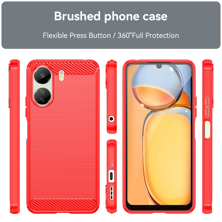 Zadný obal pre Xiaomi Redmi 13C - CARBON červený