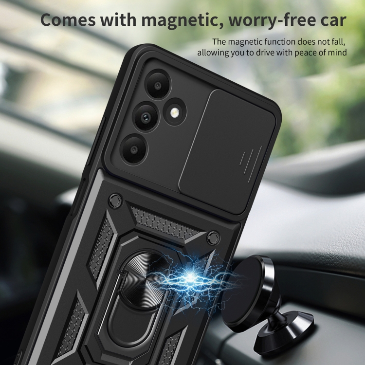 SKLO + KRYT 2v1 pre Samsung Galaxy A15 / A15 5G - Tvrdený ARMOR SLIDING modrý