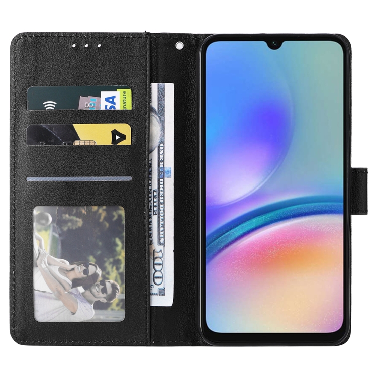 SKLO + PUZDRO 2v1 pre Samsung Galaxy A05s - Knižkové puzdro SOLID čierne