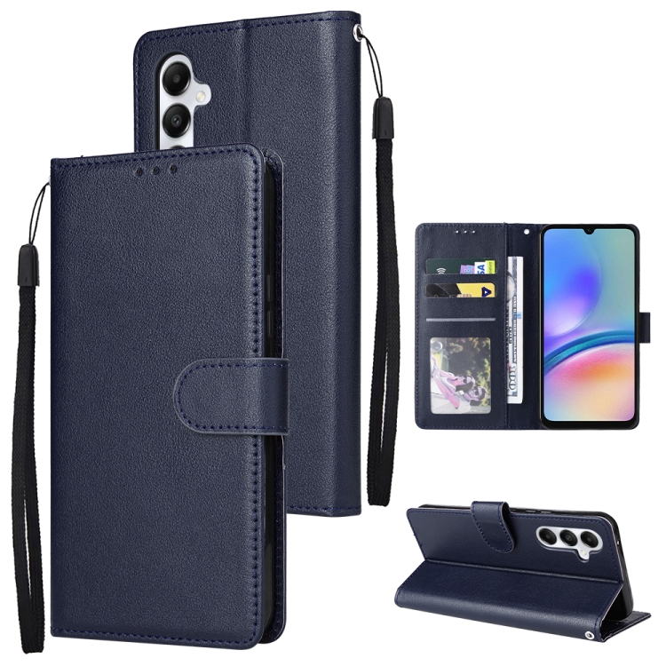 SKLO + PUZDRO 2v1 pre Samsung Galaxy A05s - Knižkové puzdro SOLID modré