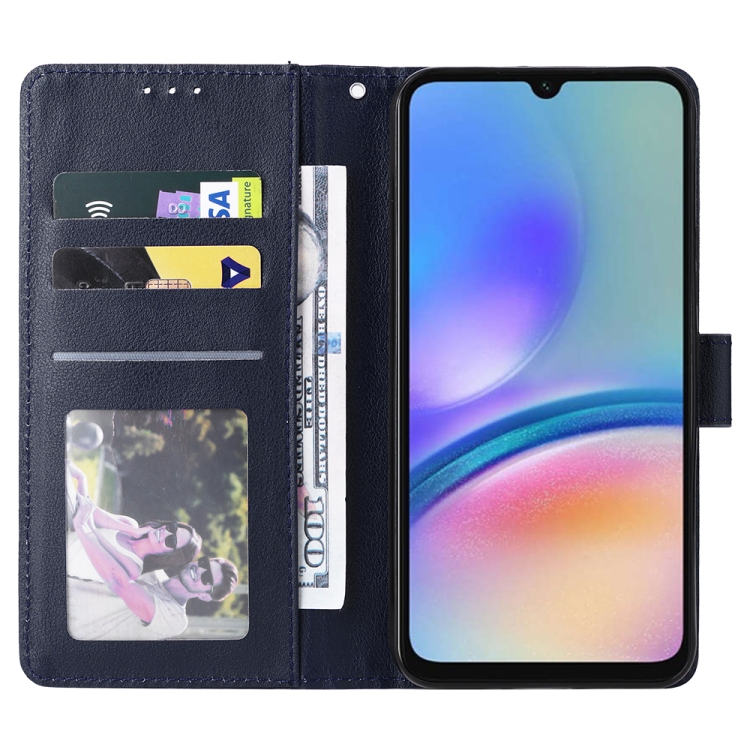 SKLO + PUZDRO 2v1 pre Samsung Galaxy A05s - Knižkové puzdro SOLID modré
