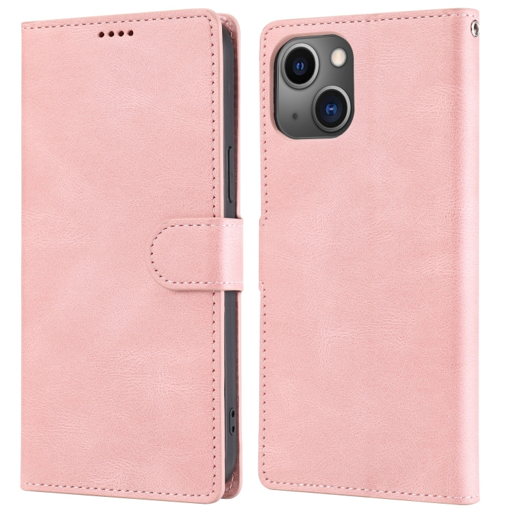 9D SKLO + PUZDRO 2v1 pre Apple iPhone 14 Plus - Knižkové solid ružové