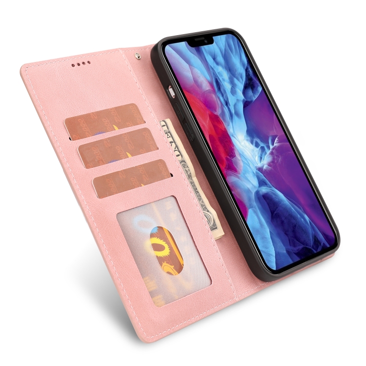 9D SKLO + PUZDRO 2v1 pre Apple iPhone 14 Plus - Knižkové solid ružové