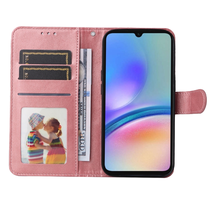 SKLO + PUZDRO 2v1 pre Samsung Galaxy A05s - Knižkové puzdro SOLID ružové
