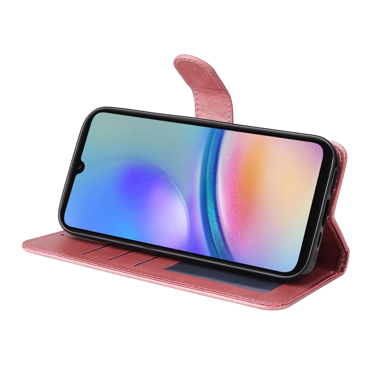SKLO + PUZDRO 2v1 pre Samsung Galaxy A05s - Knižkové puzdro SOLID ružové