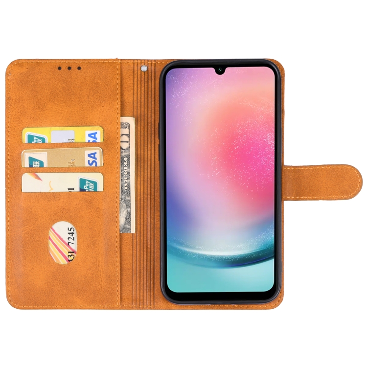 SOLID Peňaženkové puzdro pre Samsung Galaxy A25 5G - hnedé