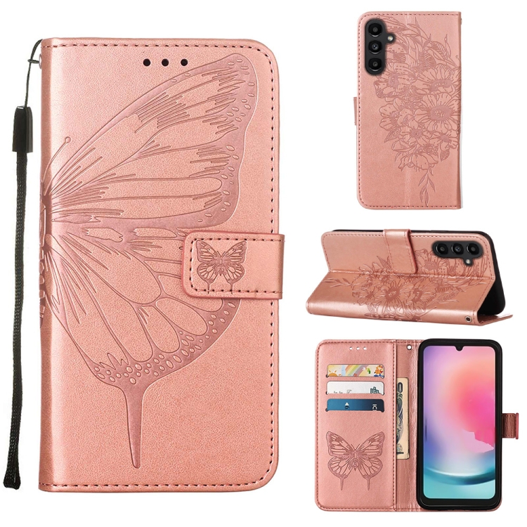 SKLO + PUZDRO 2v1 pre Samsung Galaxy A15 / A15 5G - Knižkové puzdro BUTTERFLY ružové