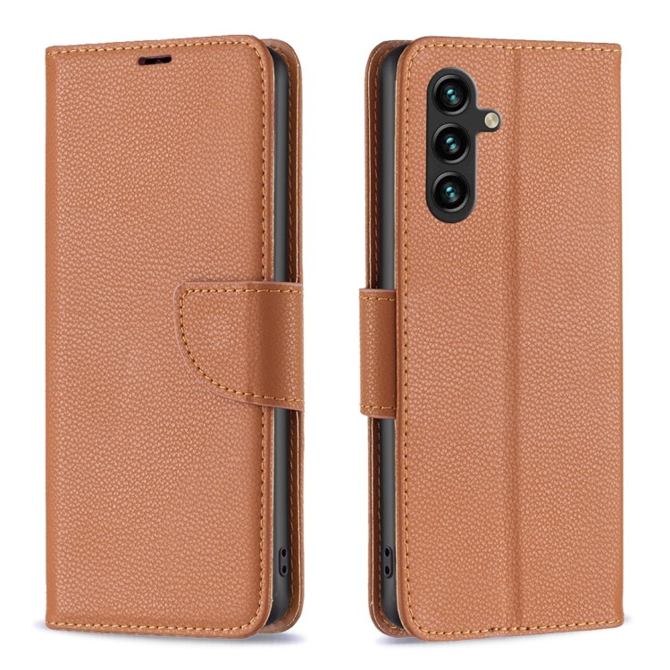 LAMBSKIN Peňaženkové puzdro pre Samsung Galaxy A15 / A15 5G - hnedé