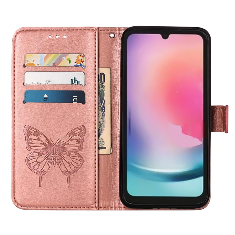 BUTTERFLY Peňaženkové puzdro pre Samsung Galaxy A15 / A15 5G - ružové