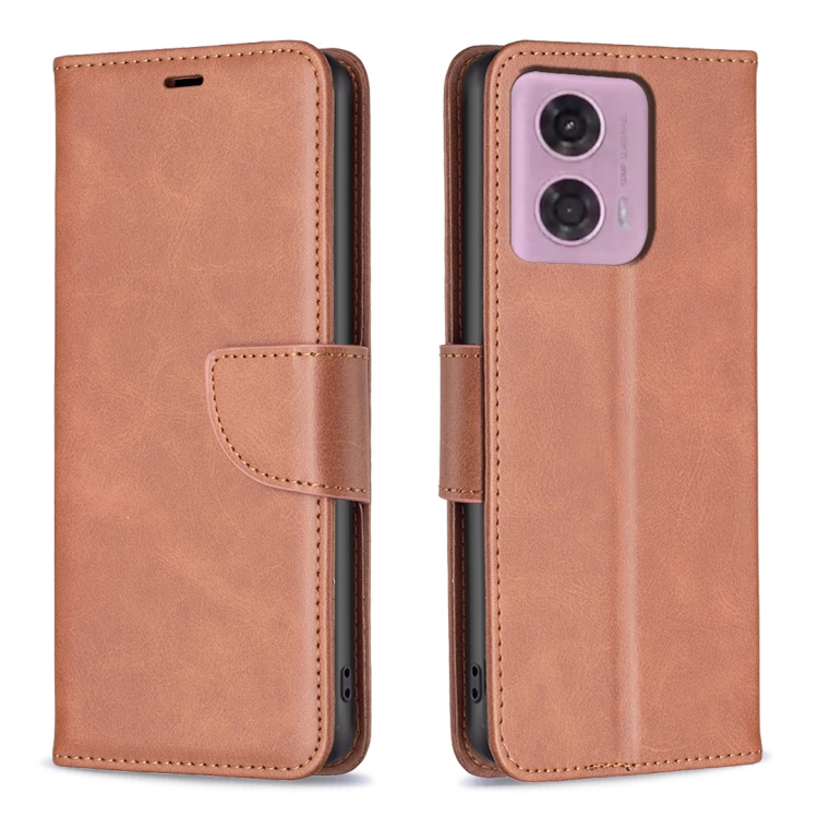 SKLO + PUZDRO 2v1 pre Motorola Moto G34 5G - Knižkové puzdro LAMBSKIN hnedé
