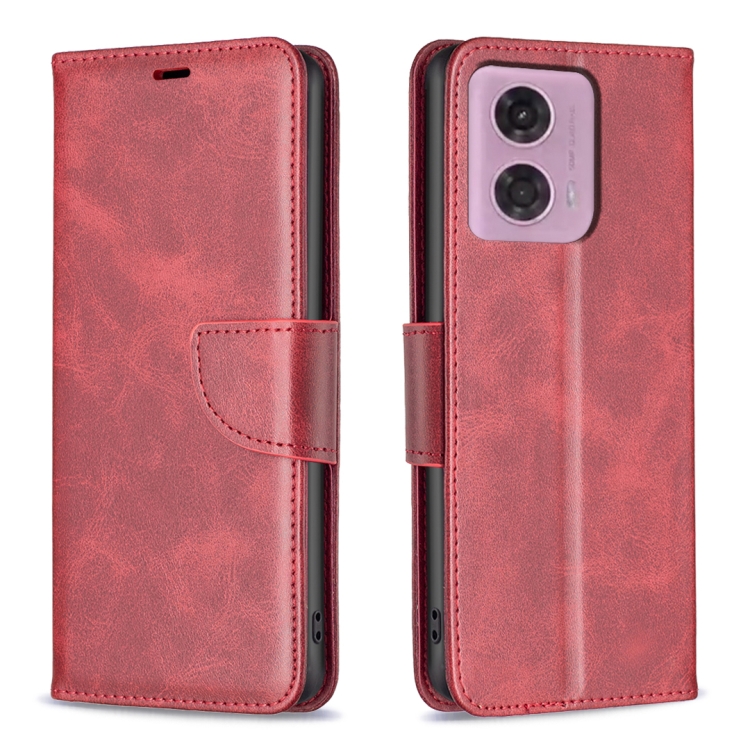 SKLO + PUZDRO 2v1 pre Motorola Moto G34 5G - Knižkové puzdro LAMBSKIN červené