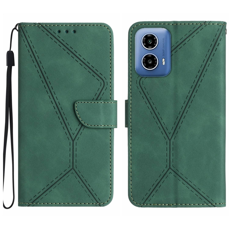 STITCHING Peňaženkové puzdro pre Motorola Moto G34 5G - zelené