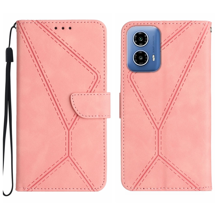 STITCHING Peňaženkové puzdro pre Motorola Moto G34 5G - ružové