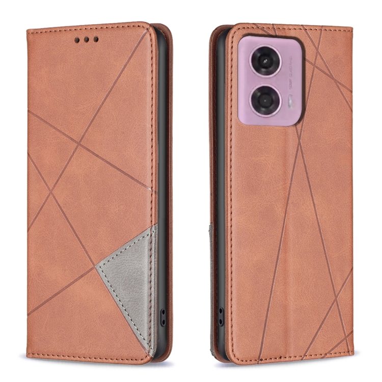 SKLO + PUZDRO 2v1 pre Motorola Moto G04 / G24 / G24 Power - Knižkové puzdro TEXTURE hnedé