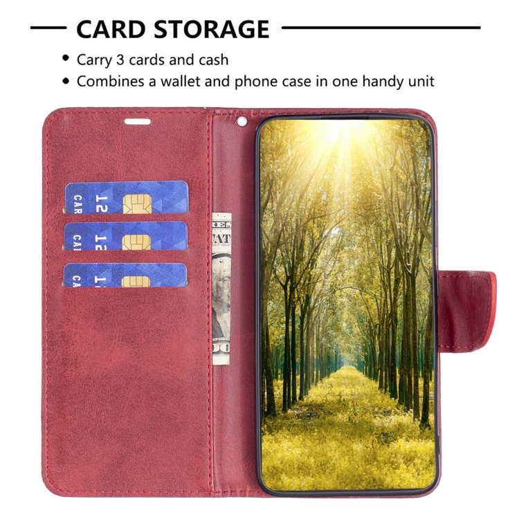 LAMBSKIN Peňaženkové puzdro pre Motorola Moto G04 / G24 / G24 Power - červené