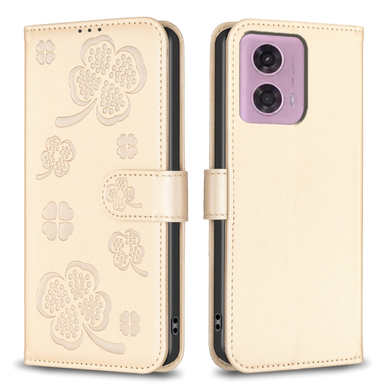 LEAF Peňaženkové puzdro pre Motorola Moto G04 / G24 / G24 Power - zlaté