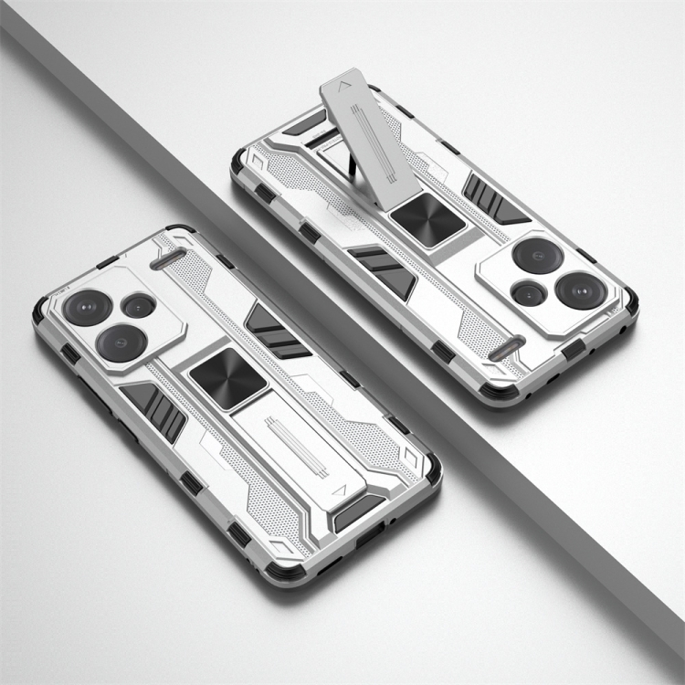 SKLO + KRYT 2v1 pre Xiaomi Redmi Note 13 Pro+ 5G - Tvrdený ARMOR HOLDER modrý