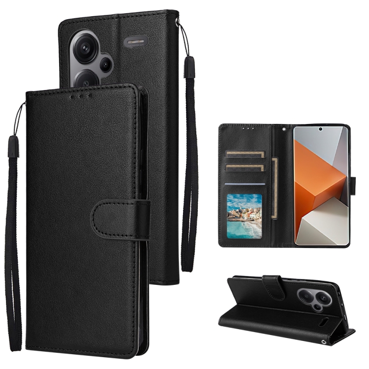 SKLO + PUZDRO 2v1 pre Xiaomi Redmi Note 13 Pro+ 5G - Knižkové puzdro SOLID čierne